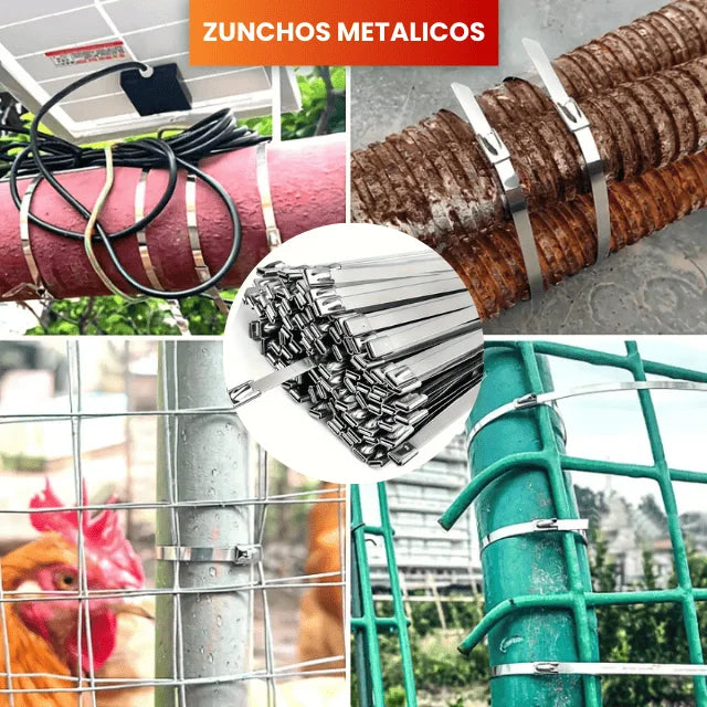 PACK X 100 ZUNCHOS METALICOS
