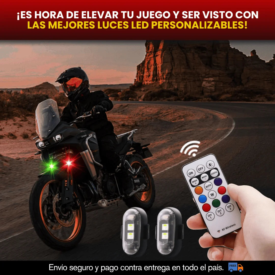 PACK X 2 LUCES LED ESTROBO CON CONTROL REMOTO