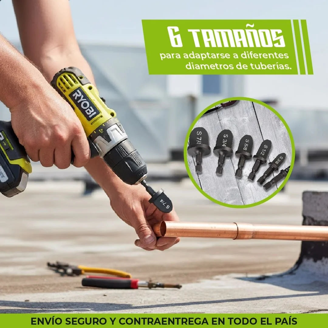 PACK X 6 BROCAS EXPANSORAS PARA TUBOS DE ALUMINIO Y COBRE