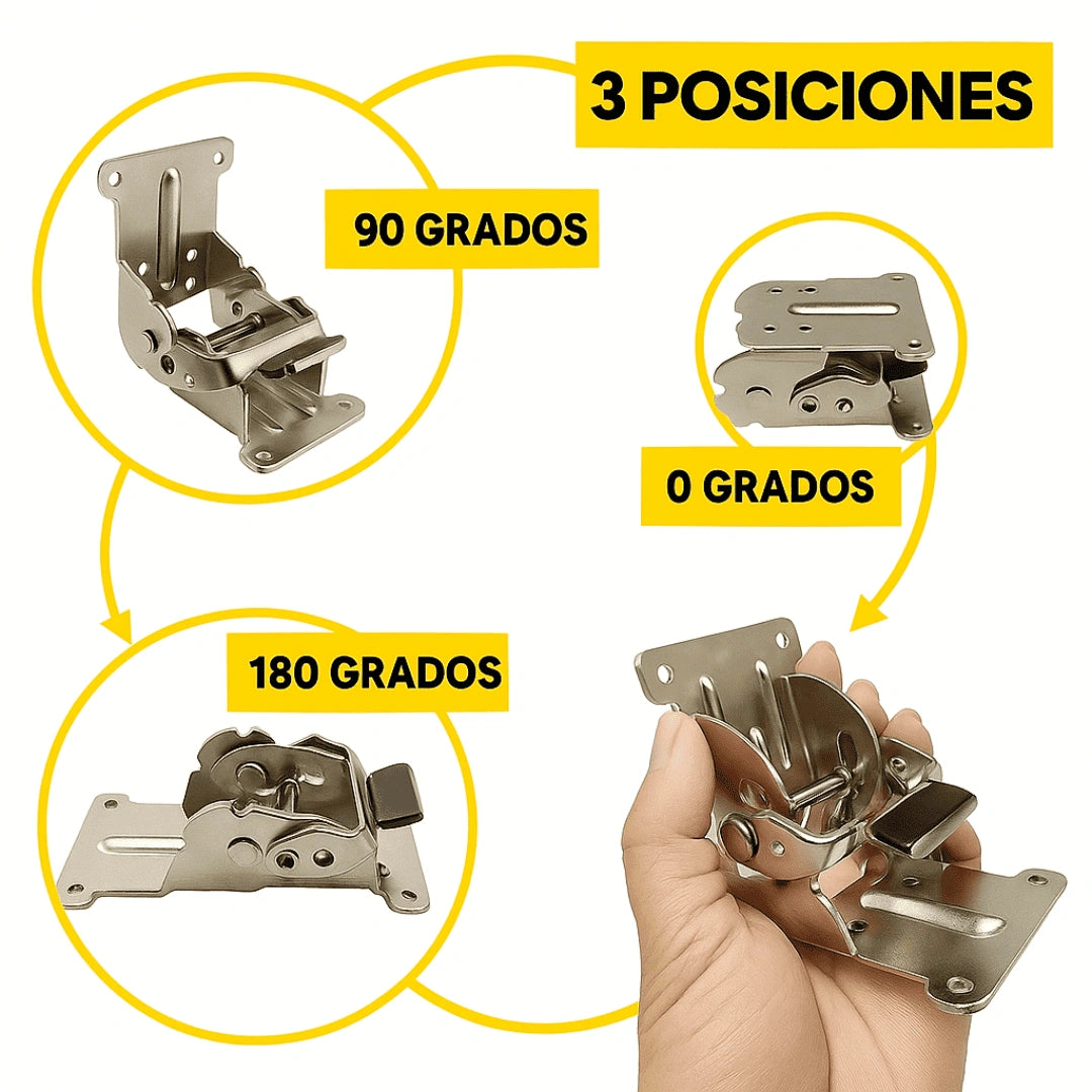 PACK X 4 BISAGRAS PLEGABLES PARA MUEBLES