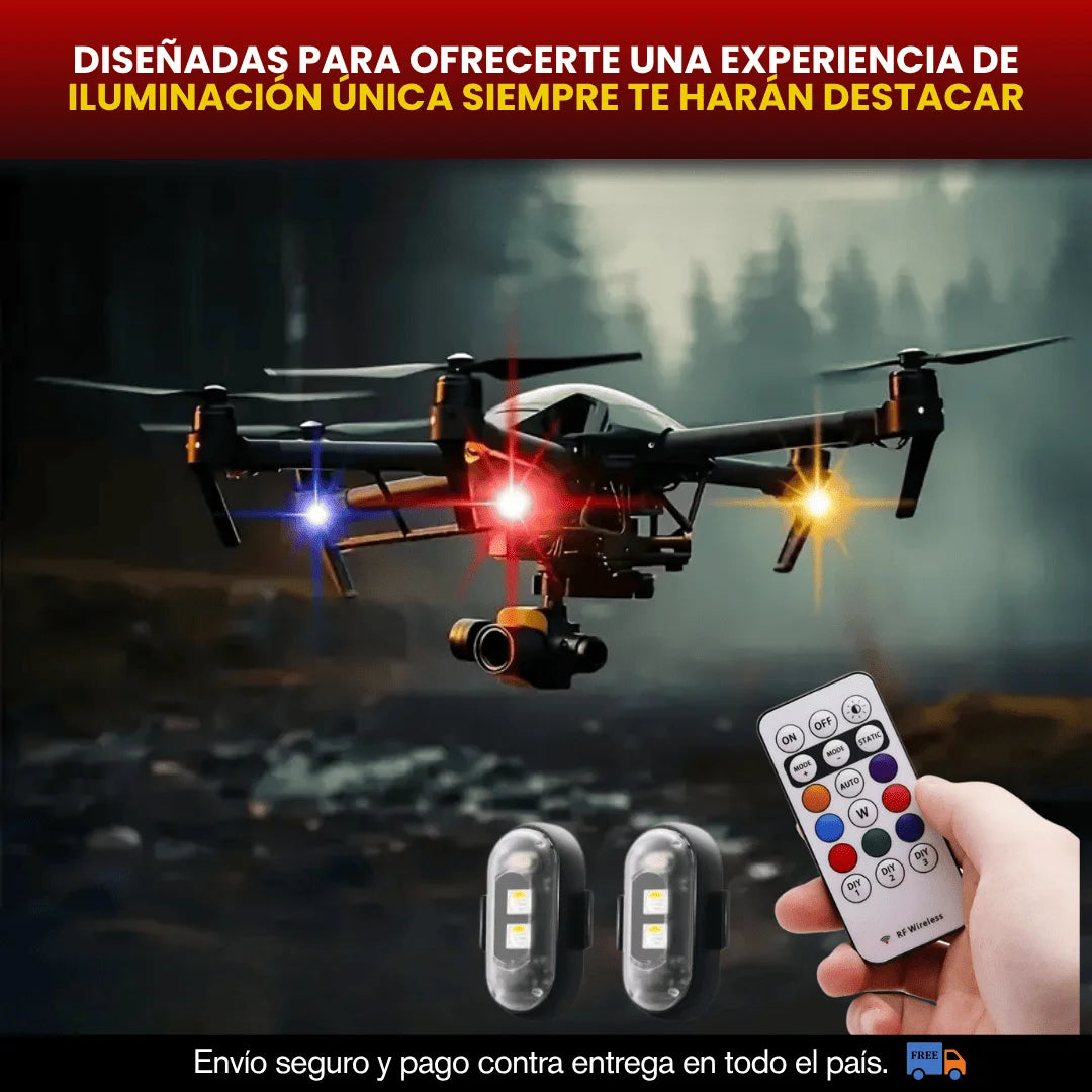 PACK X 2 LUCES LED ESTROBO CON CONTROL REMOTO