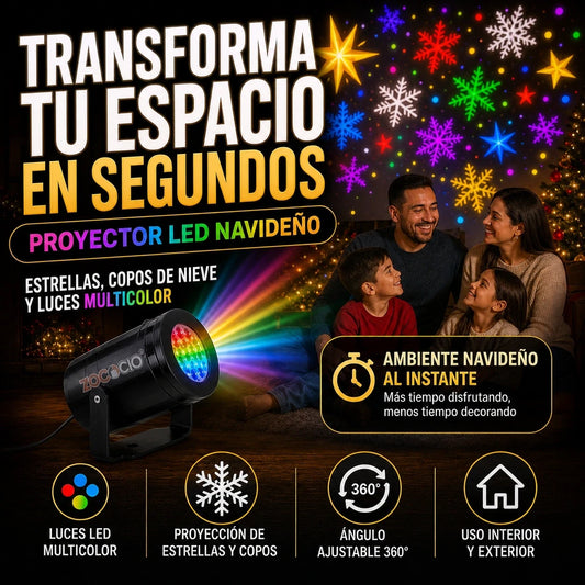 PROYECTOR NAVIDEÑO ESTRELLA Y COPOS