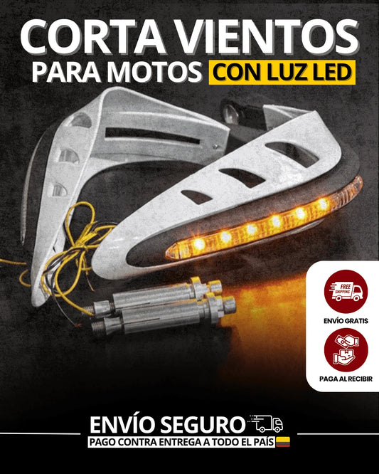 CORTA VIENTOS PARA MOTOS CON LUZ LED