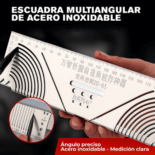ESCUADRA MULTIANGULAR DE ACERO INOXIDABLE