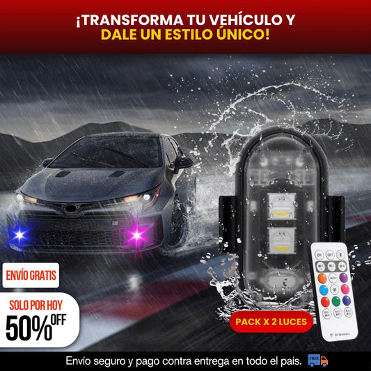 PACK X 2 LUCES LED ESTROBO CON CONTROL REMOTO