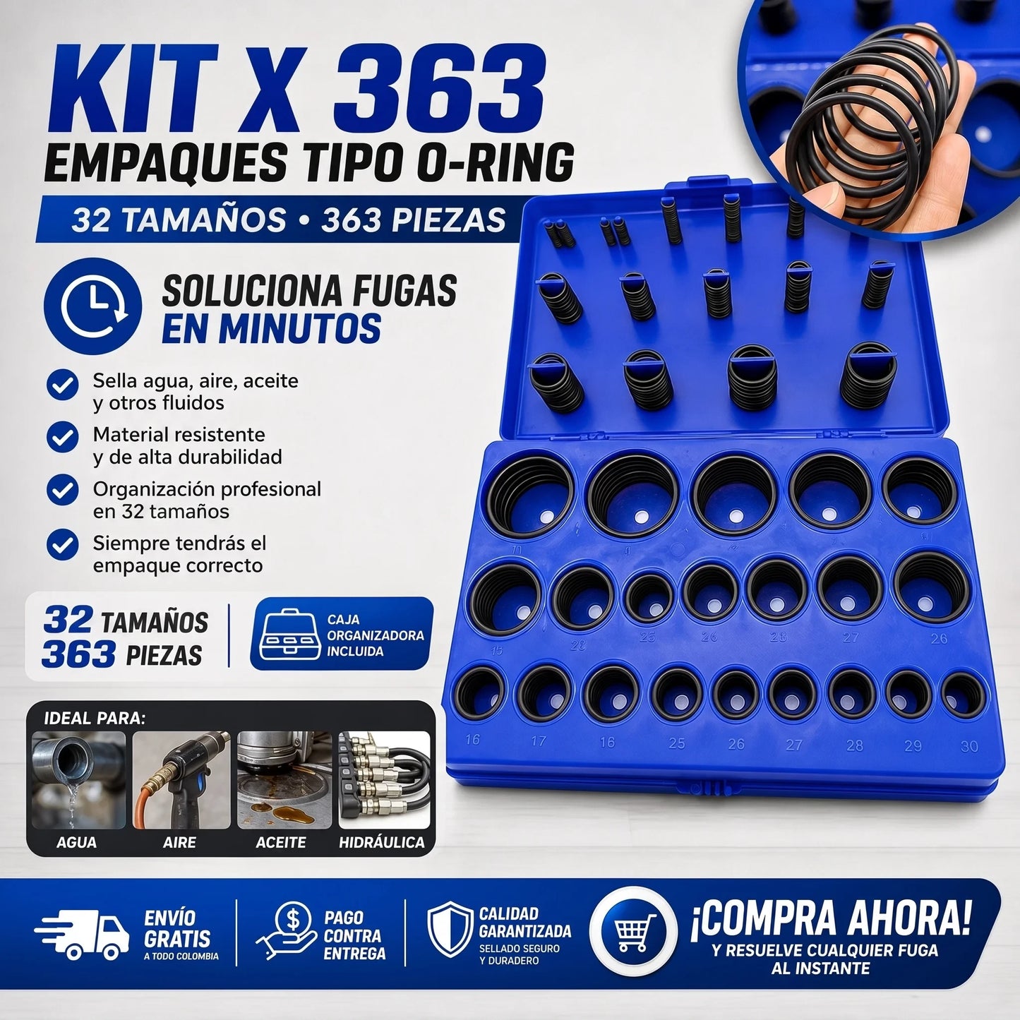 KIT X 363 DE EMPAQUES TIPO O-RING