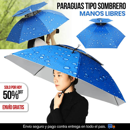 PARAGUAS TIPO SOMBRERO MANOS LIBRES