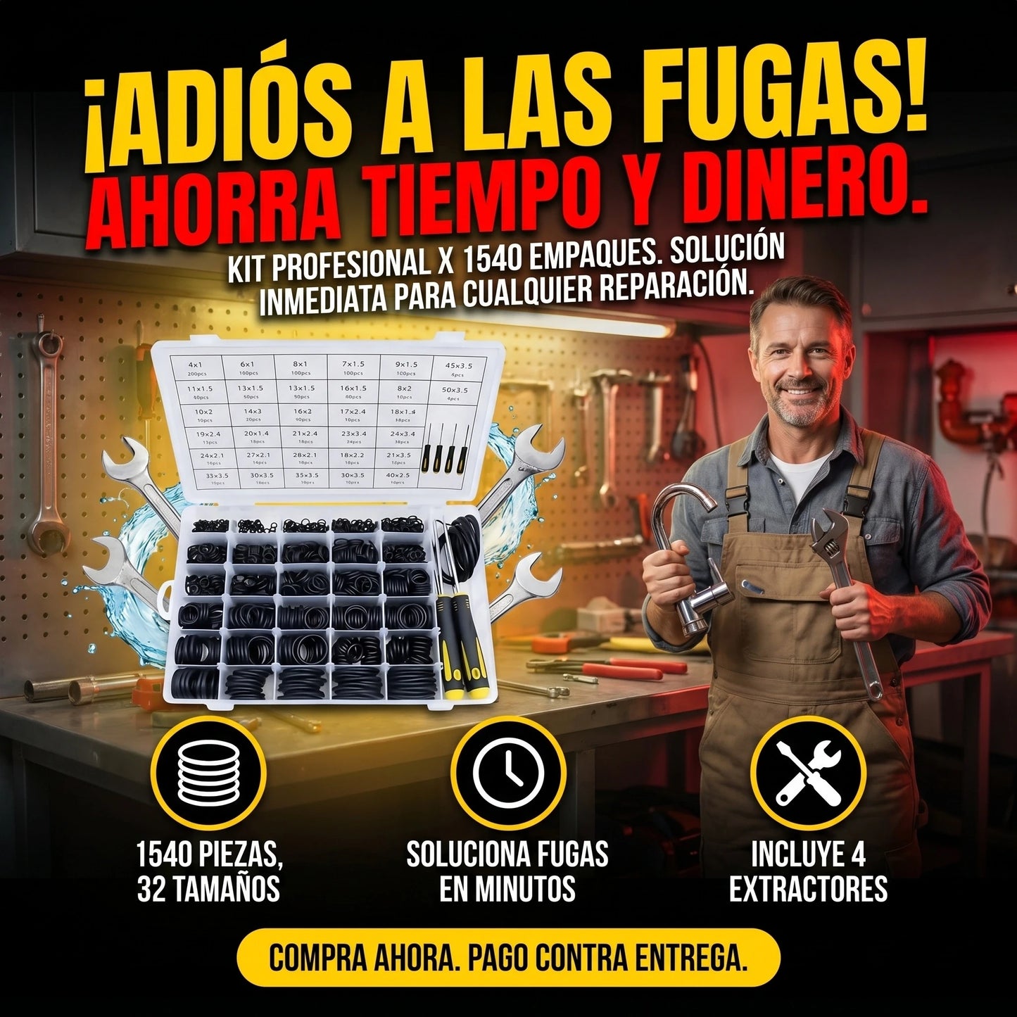 KIT X 1540 DE EMPAQUES TIPO O-RING + GANCHOS EXTRACTORES PICK & HOOK