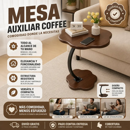 MESA AUXILIAR COFFEE EN FORMA DE FLOR