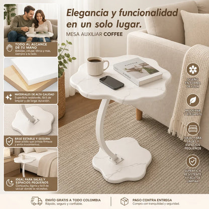 MESA AUXILIAR COFFEE EN FORMA DE FLOR