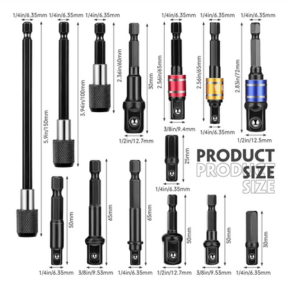 KIT X 32 LLAVES EXTENSORAS PARA TALADROS Y DESTORNILLADORES DE IMPACTO
