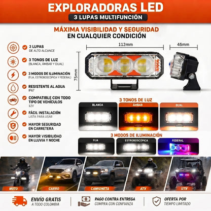 PAR EXPLORADORAS DUAL LED FEDERALES