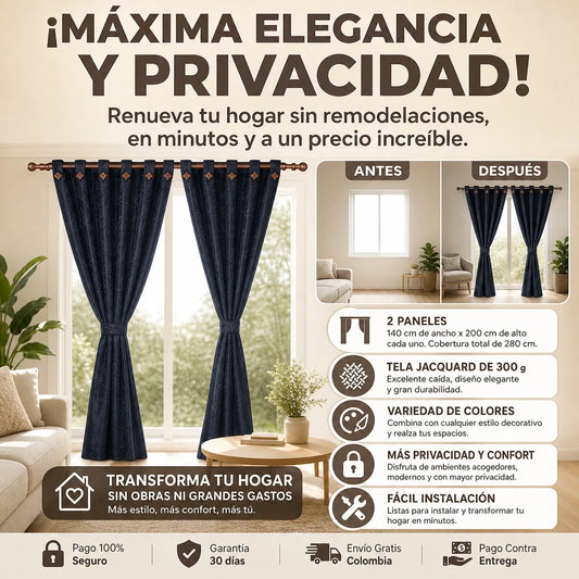 CORTINA DOBLE JACQUARD
