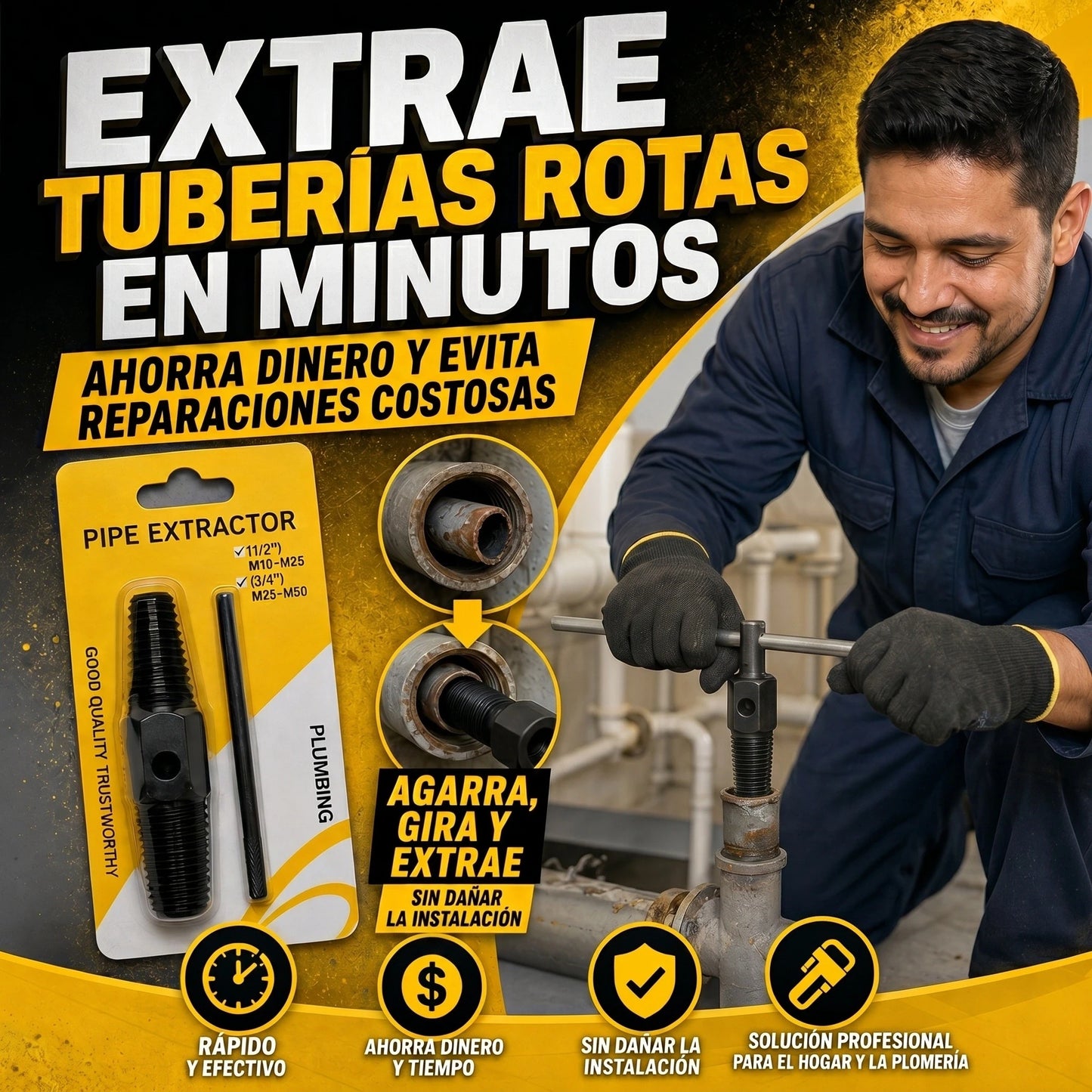 LLAVE EXTRACTOR DE TUBOS PIPE SAVER PRO®