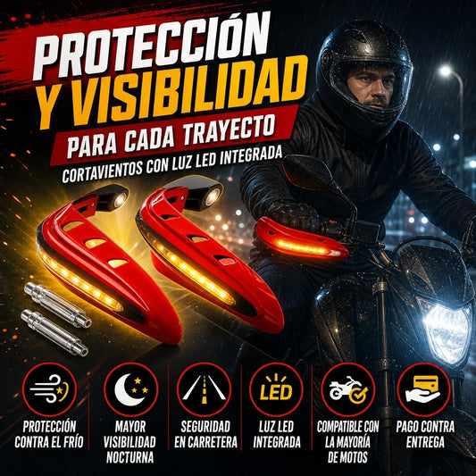 CORTA VIENTOS PARA MOTOS CON LUZ LED